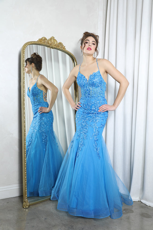 Guess I'm In Love Blue Gown - E-9696