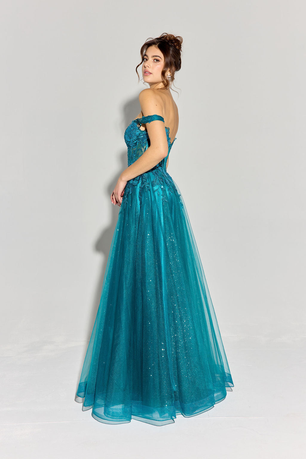 open lace back dress Black Rhinestone One Shoulder A Line Prom Dress with Slit main image 1