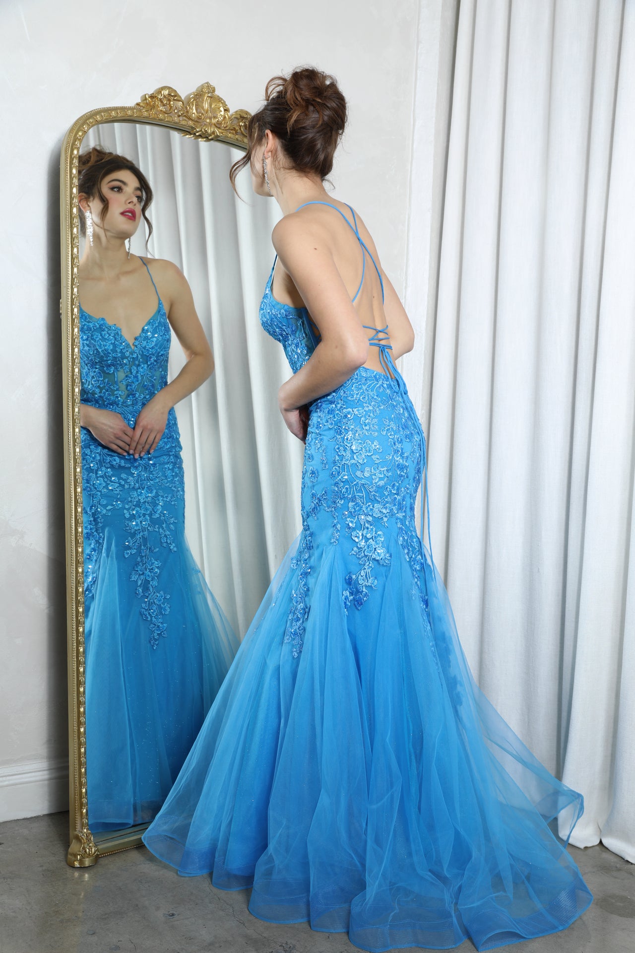 Guess I'm In Love Blue Gown - E-9696