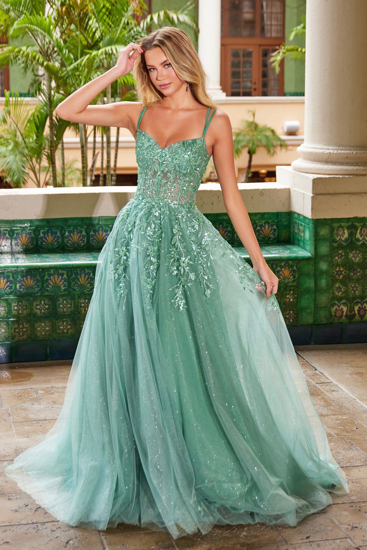 Sage Green Once Upon a Dream Gown - N-H1682