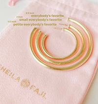 Petite Everybody's Favorite Hoops - Brushed Gold