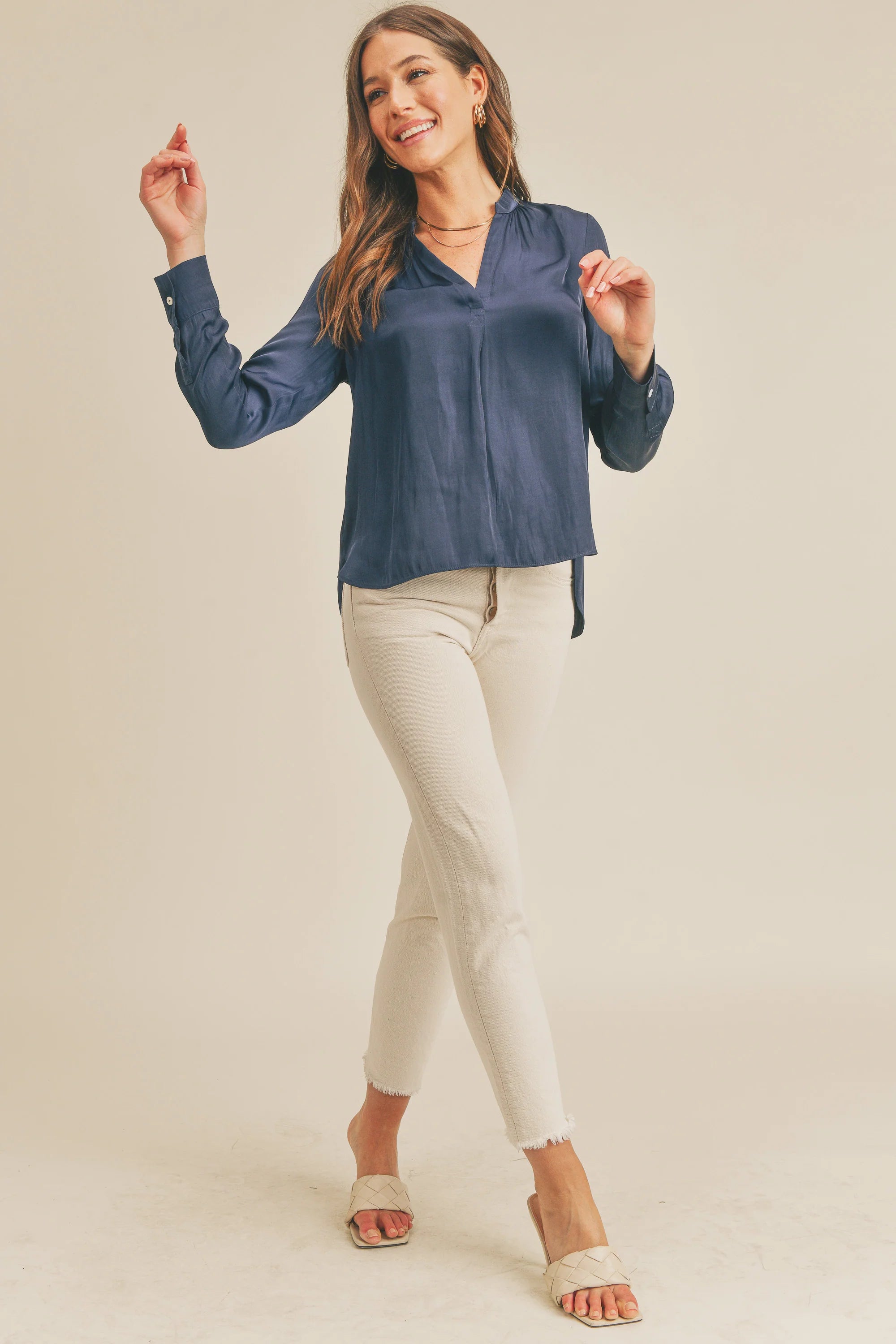 Lindsay Blouse - Navy