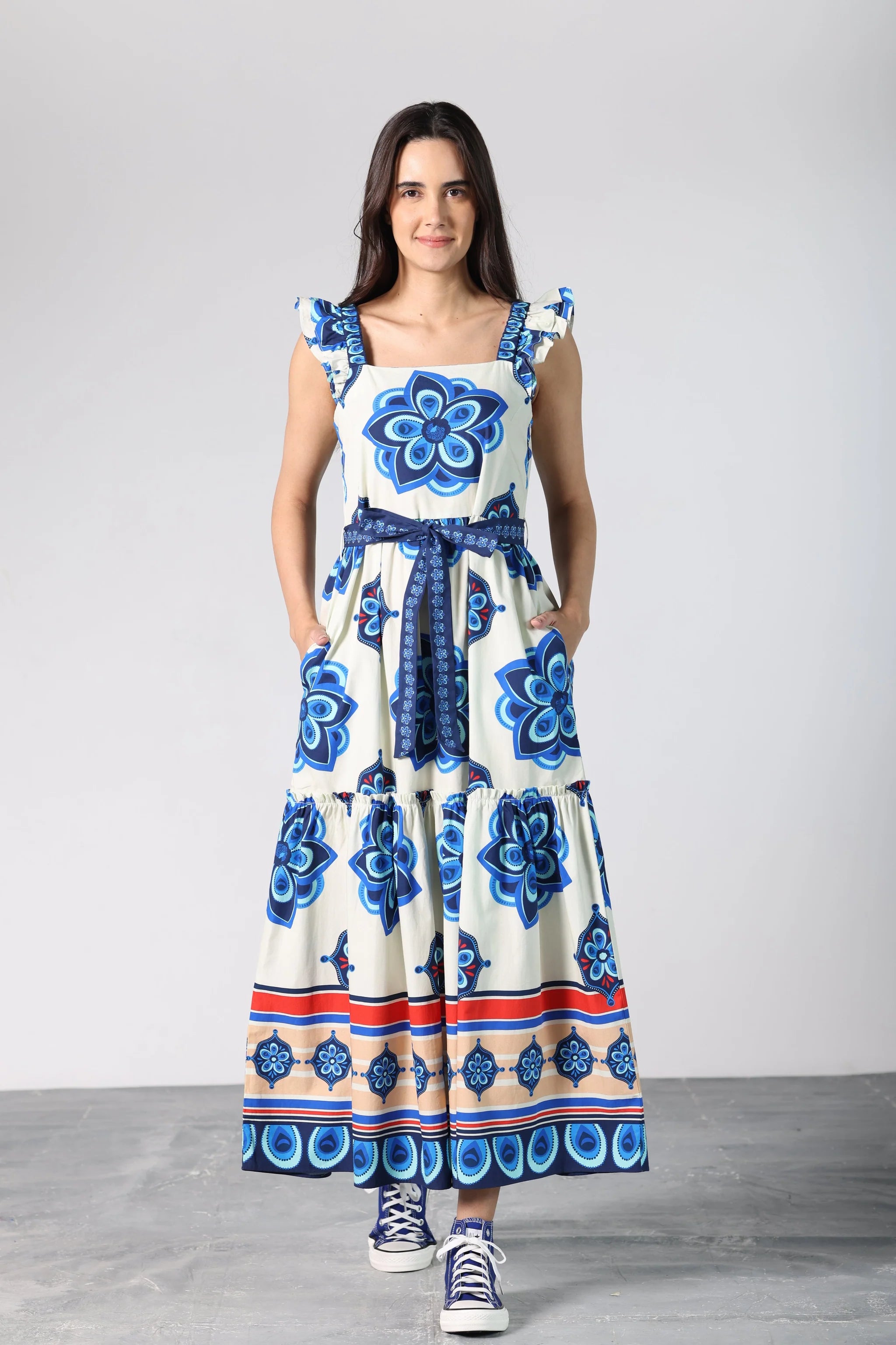 Elsie Geometric Florals Dress