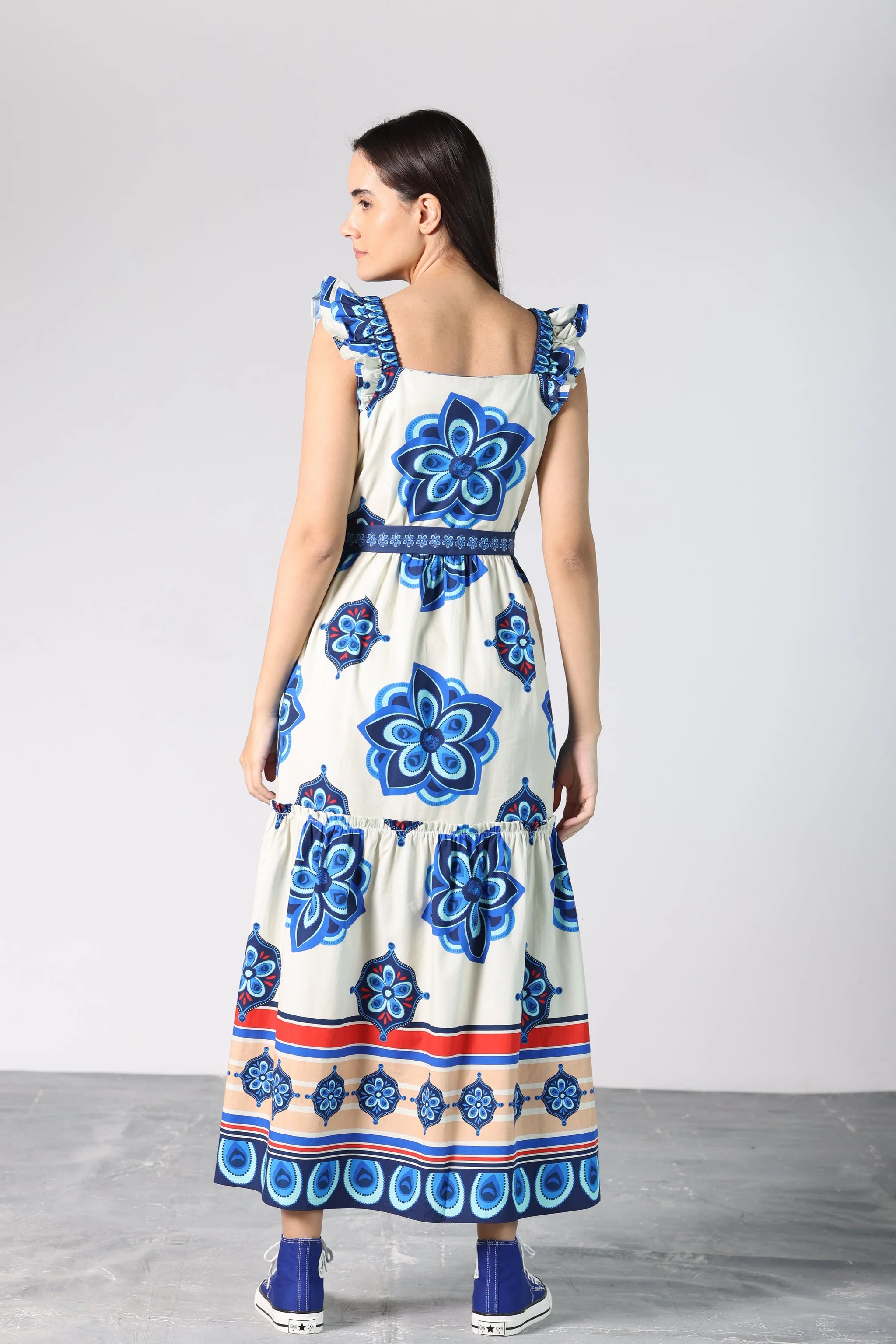 Elsie Geometric Florals Dress
