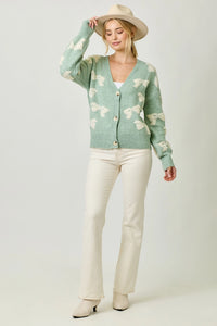 Mint Ribbon Button Down Cardigan