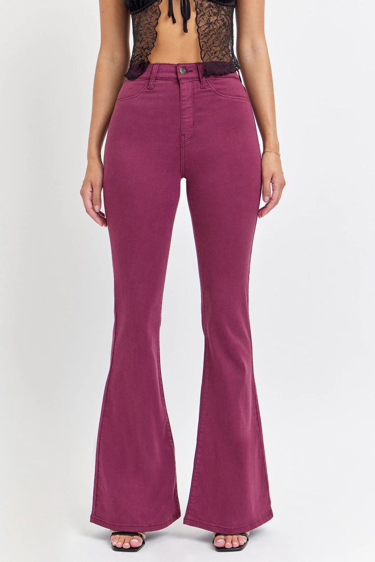 Sangria Flare Clean Hem Jean