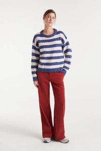 Navy & White Striped Sweater