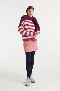 Fuchsia & White Striped Sweater