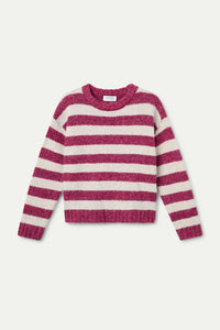 Fuchsia & White Striped Sweater