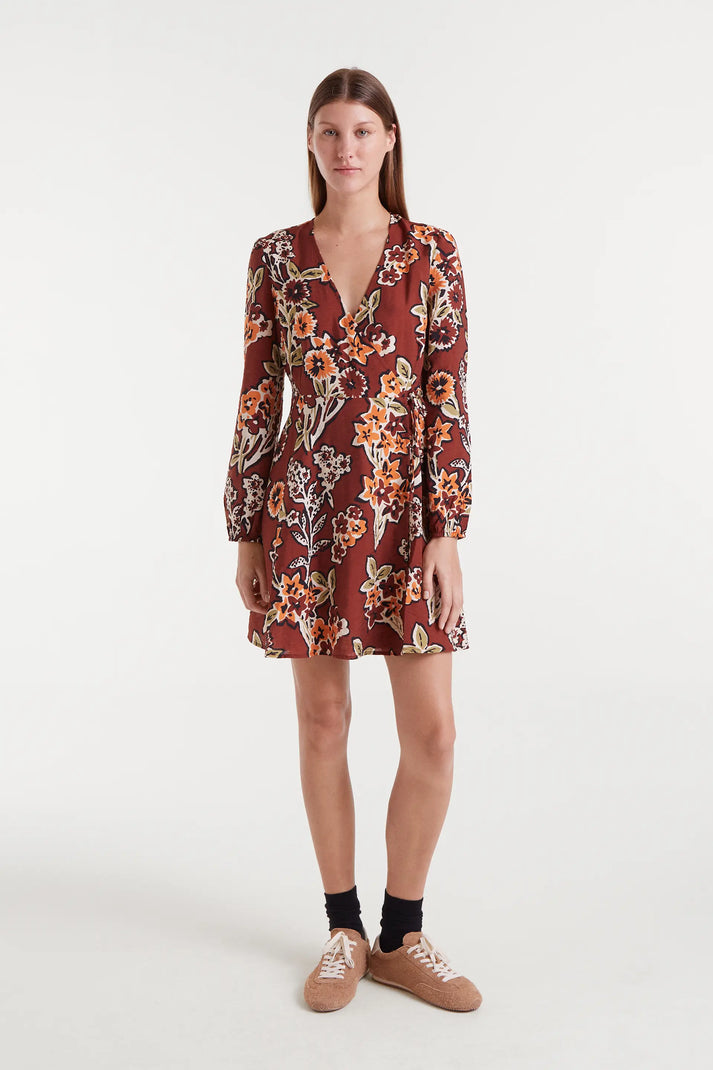 Mini Crepe Wrap Dress