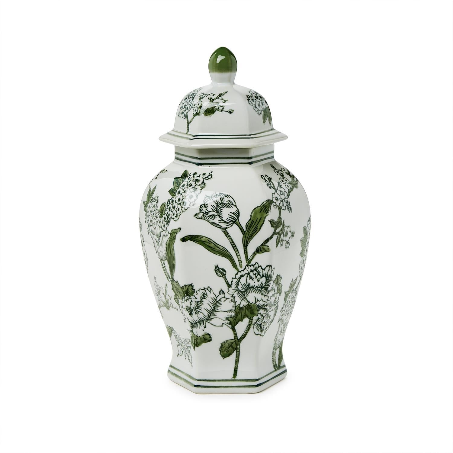 Primrose & Lotus Hand-Painted Temple Jar