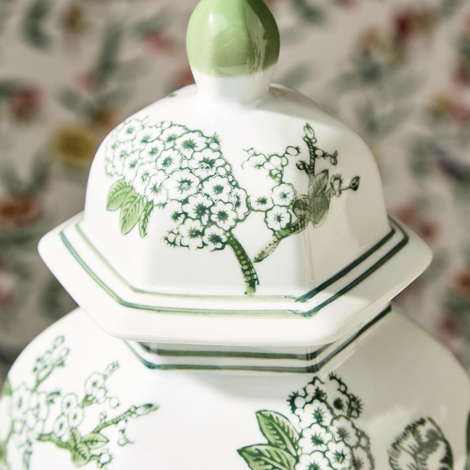 Primrose & Lotus Hand-Painted Temple Jar