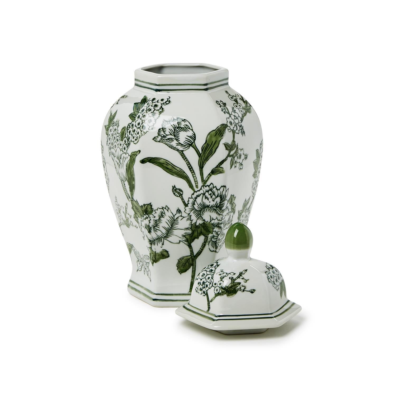 Primrose & Lotus Hand-Painted Temple Jar