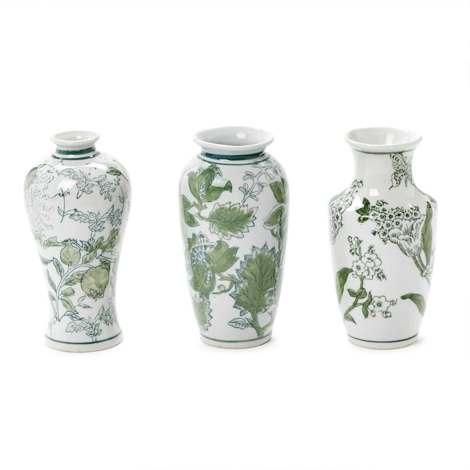 Primrose and Lotus Mini Chinoiserie Vases