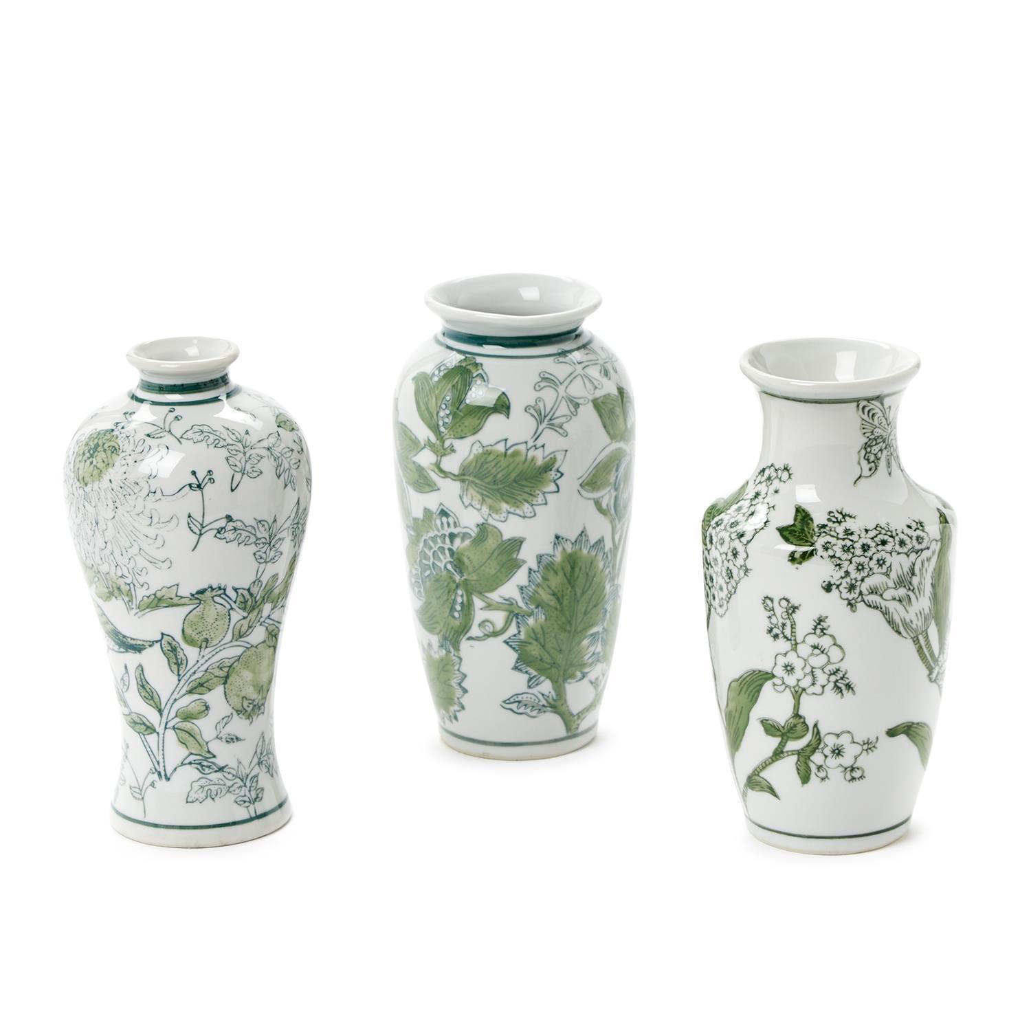 Primrose and Lotus Mini Chinoiserie Vases