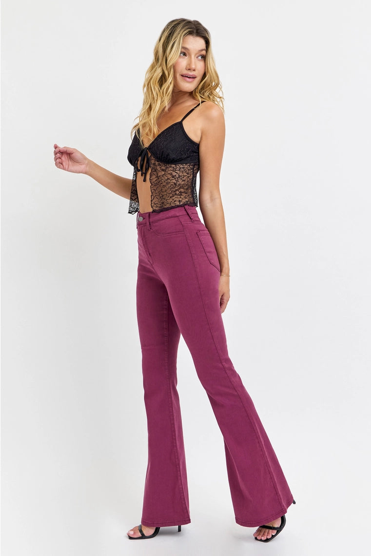 Sangria Flare Clean Hem Jean