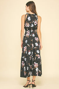 Black Multi Halter Neck Dress