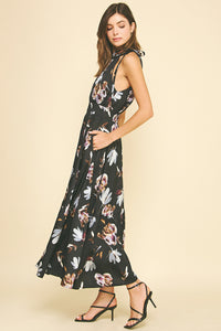 Black Multi Halter Neck Dress