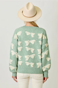 Mint Ribbon Button Down Cardigan