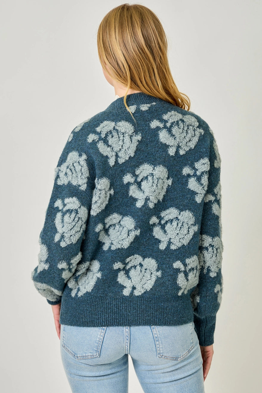 Floral Button Down Cardigan | Emerald