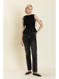 Detachable Sleeve Peplum Top
