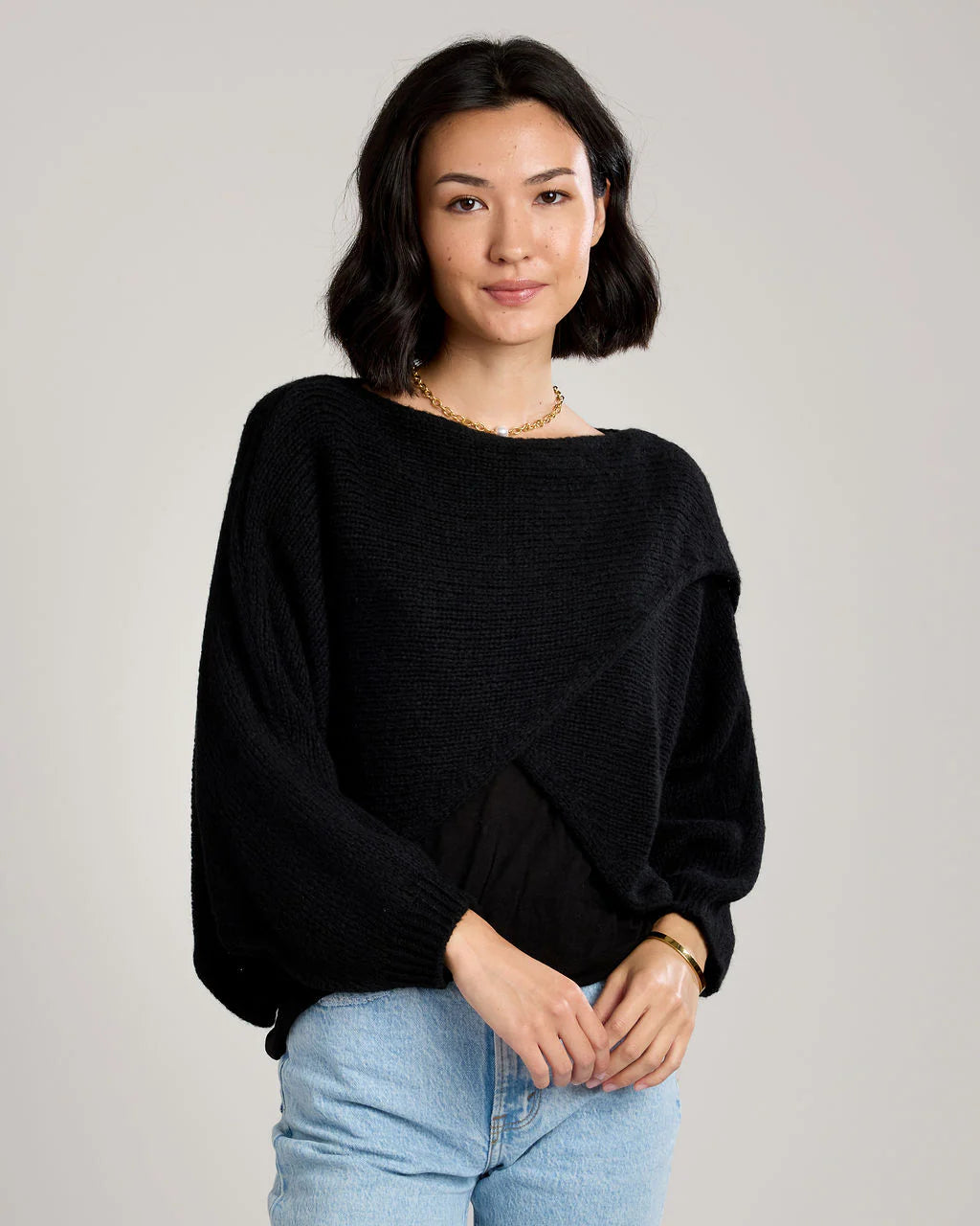 Alessandra Knit Wrap - Black