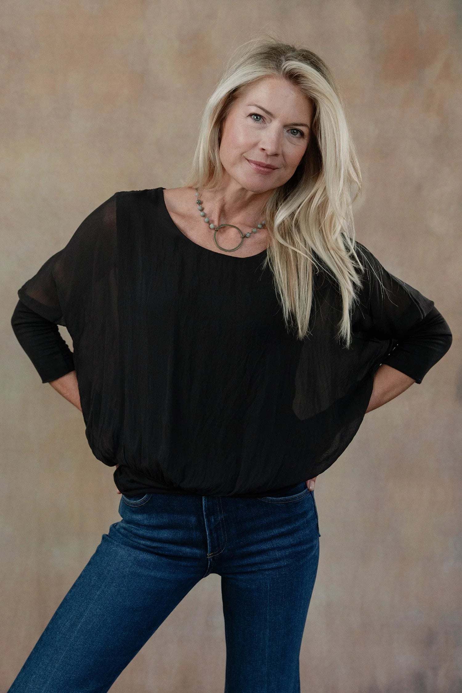 Cassandra Silk Top - Black