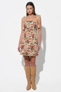 Cindy Tapestry Scalloped Mini Dress