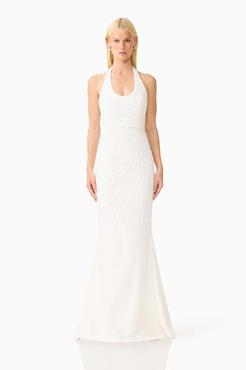 Alexandra Halter Gown Dress - White - M