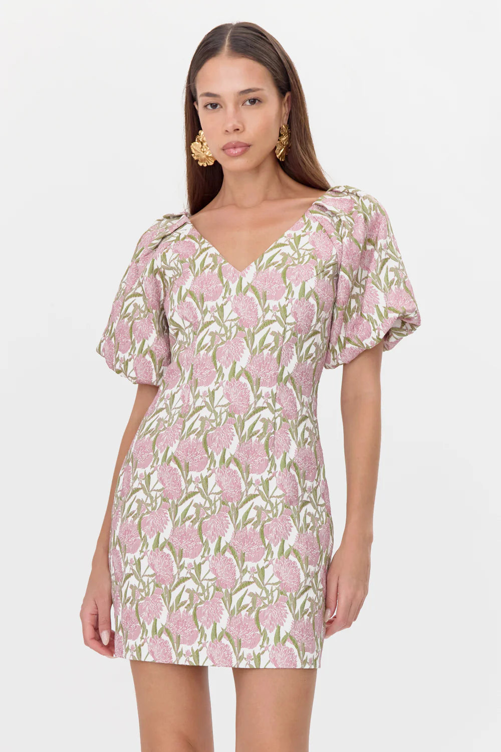 Myra Jacquard Puff Sleeve Mini Dress  Betty & Jane Boutique