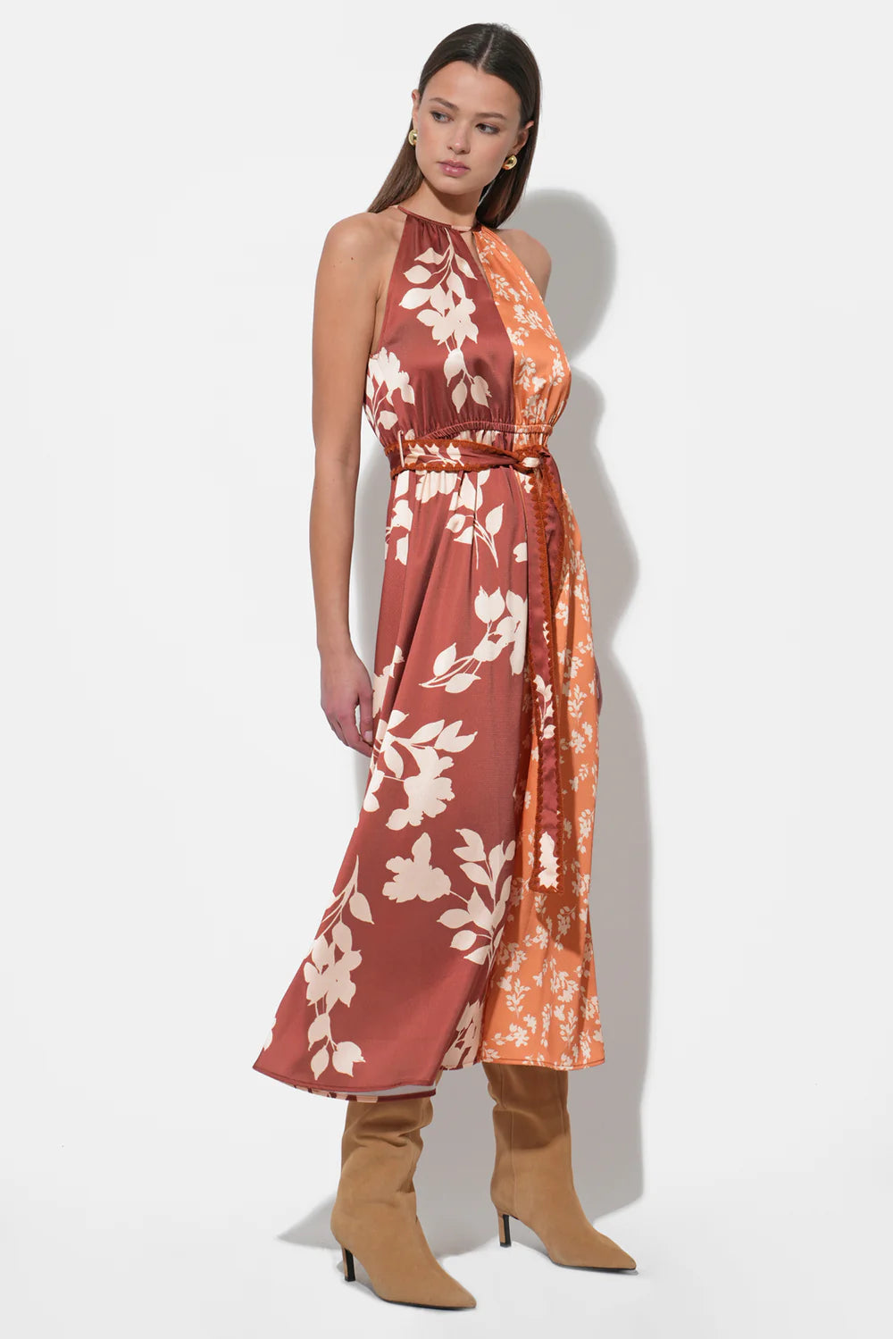 Sandi Two Toned Halter Dress