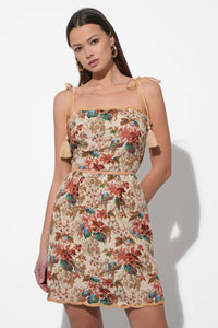 Cindy Tapestry Scalloped Mini Dress
