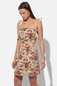 Cindy Tapestry Scalloped Mini Dress