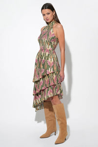 Chriselle Tiered Floral Midi Dress