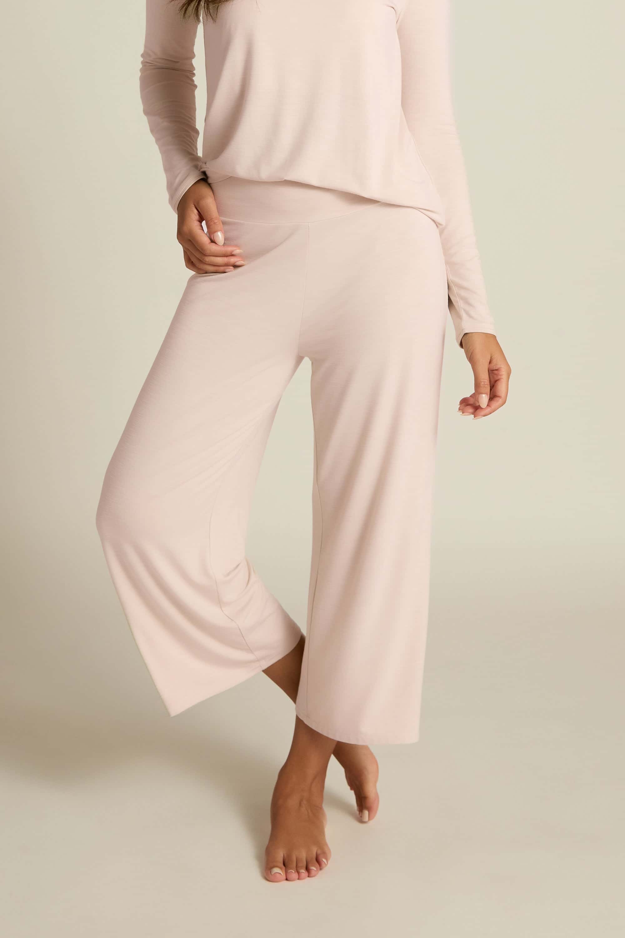 Wide Leg Bamboo Capri - Pink