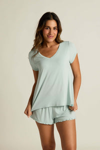 Classic V-Neck Tee - Aqua