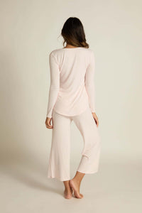 Wide Leg Bamboo Capri - Pink