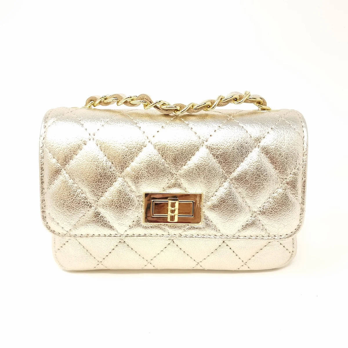 Gold Leather Evening Crossbody