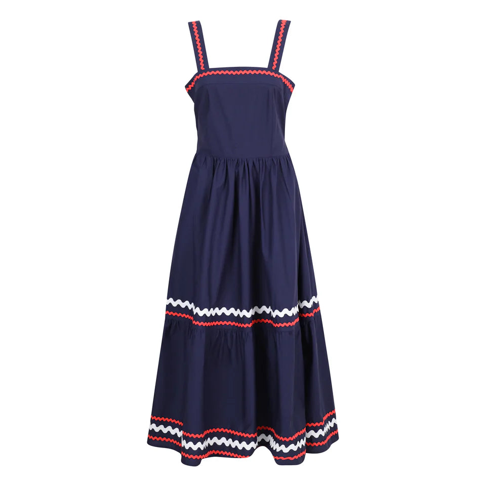 Navy Tie Back Maxi Dress