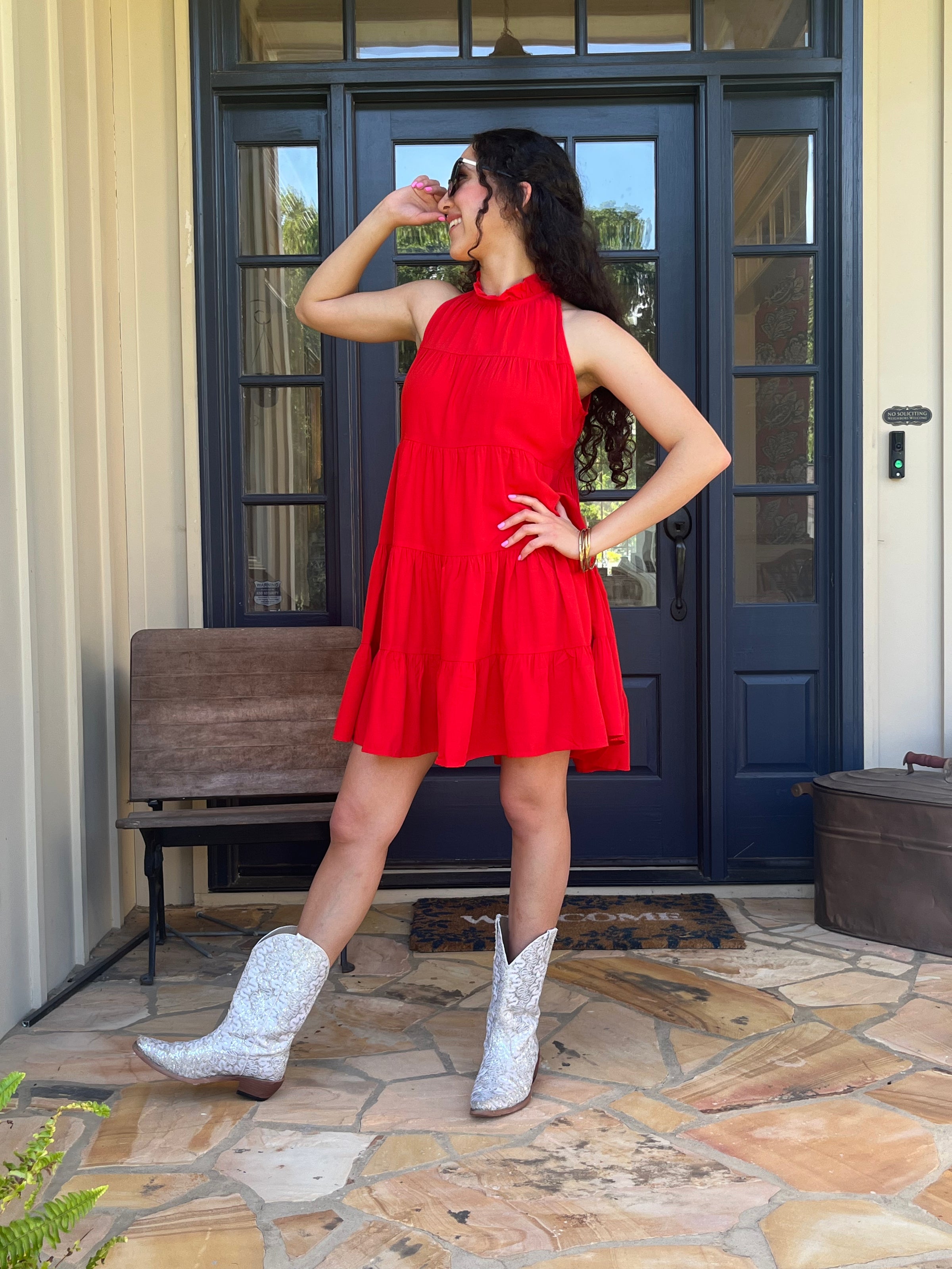 Cherry Tiered Mini Dress