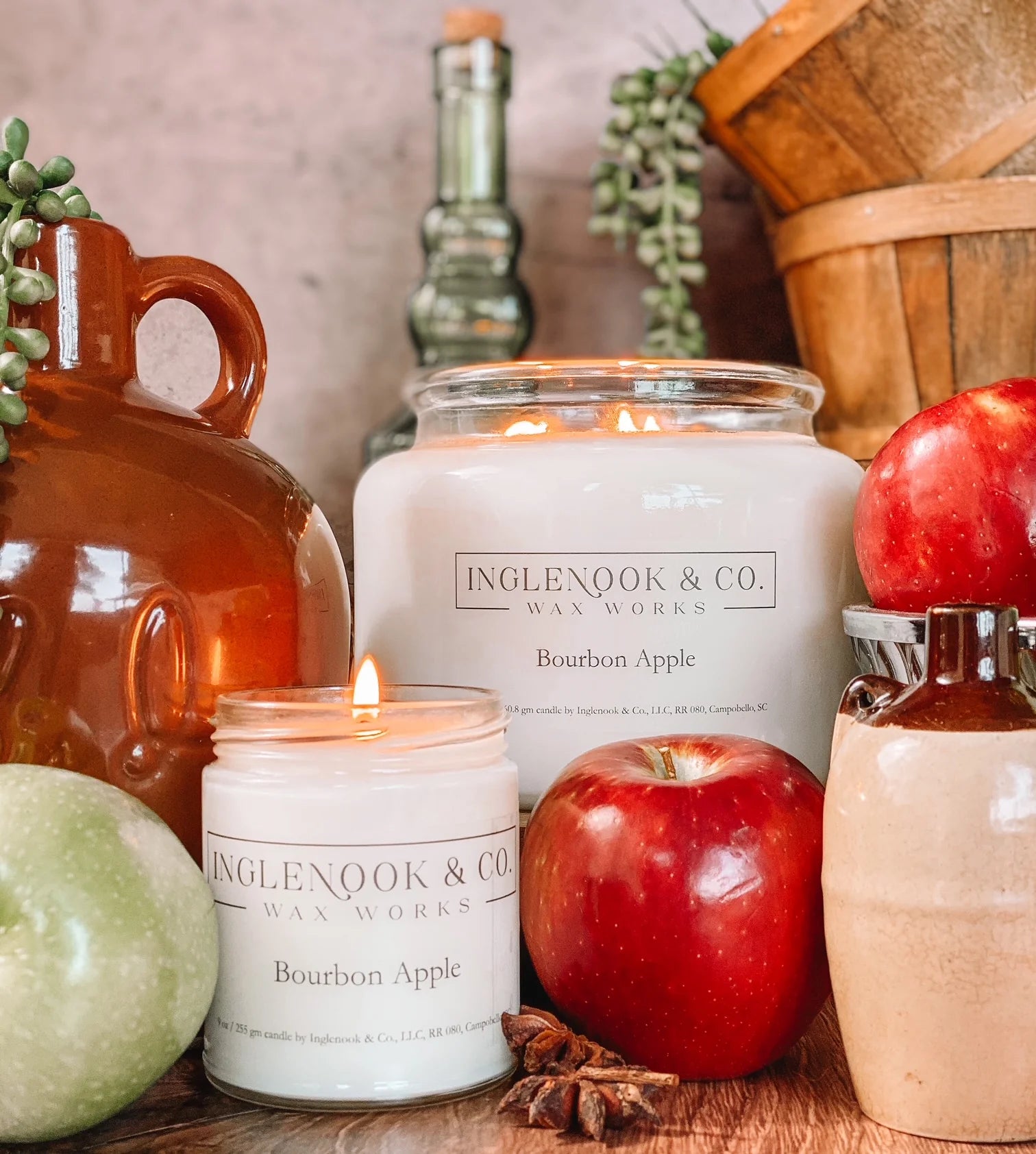 Bourbon Apple Soy Wax Candle - 16 oz