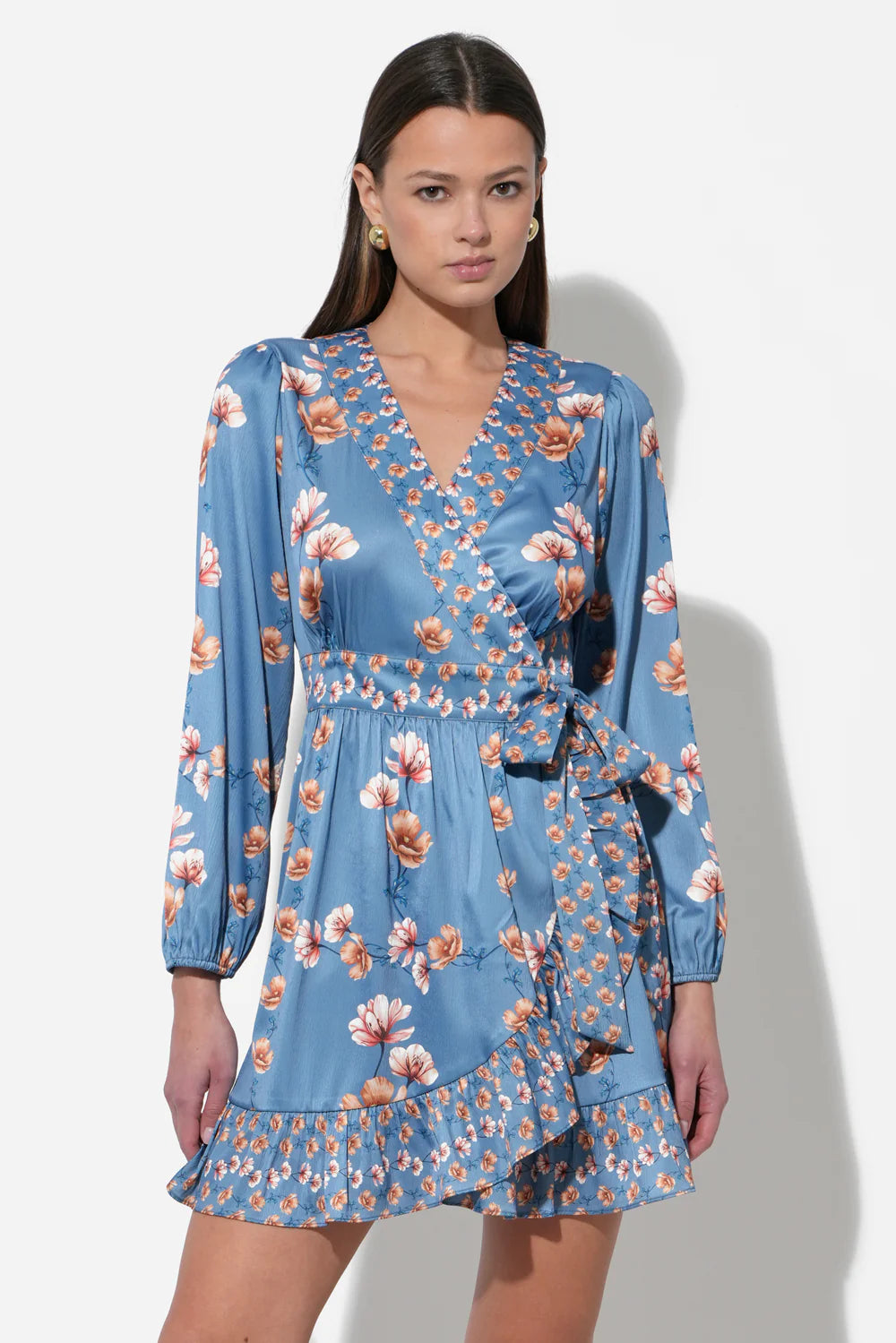 Jody Ruffled Wrap Mini Dress