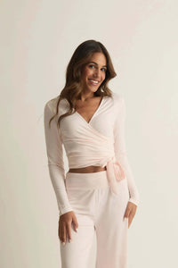 Pink Studio Wrap Top