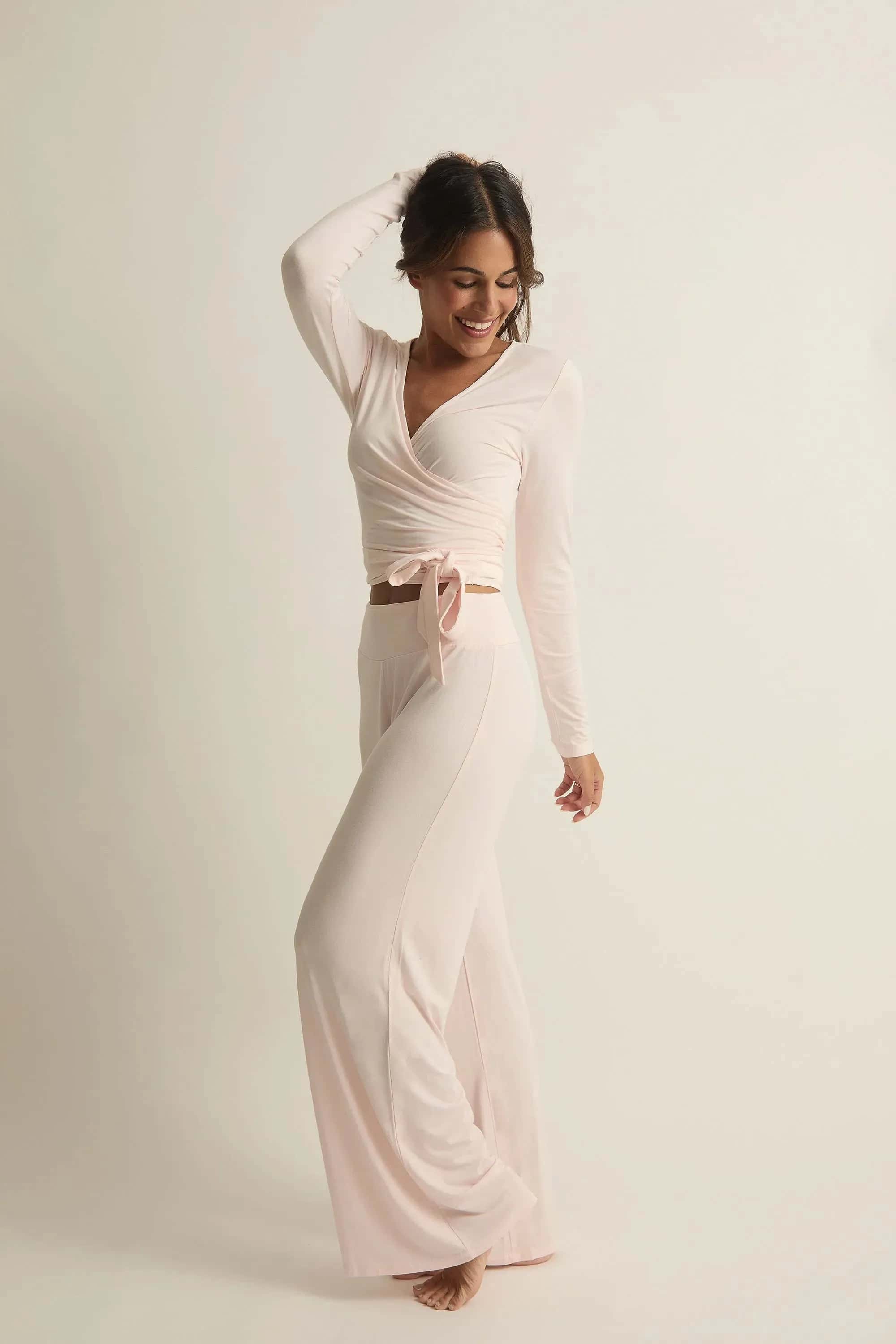 Pink Studio Wrap Top