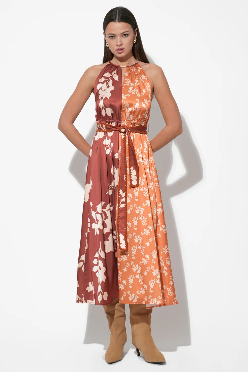 Sandi Two Toned Halter Dress
