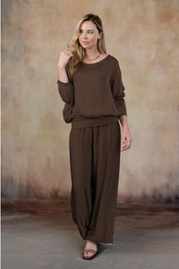 Cassandra Silk Top - Espresso