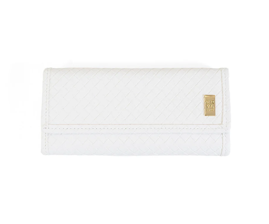 Luxe Jewelry Wallet in Blanc