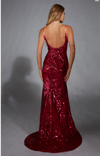 Cerise Fitted Gown | AP-1840