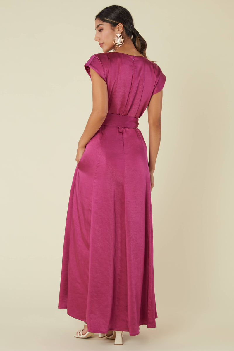 Olivia Gown - Mulberry Pink Washed Satin