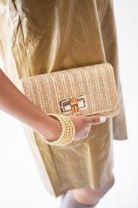 Gold Woven Lilly Clutch